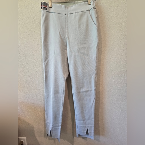 Alberto Makali Pants - Alberto Makali light blue crop/ankle pull on pants